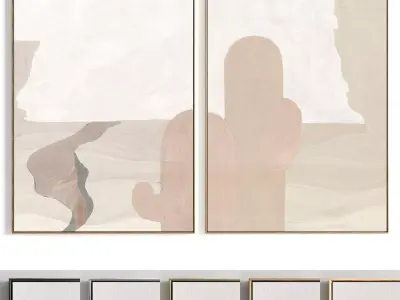 Plaster Two Photo Frame 462 Low-poly 3D model