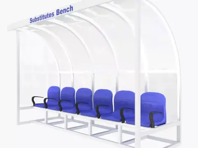 Substitutes Bench Low-poly 3D model