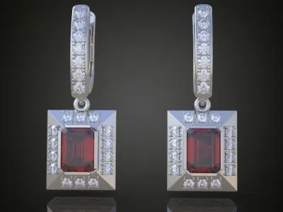 Earring 3D model 3D printable model 0057 3D print model