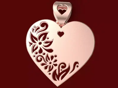 3D print model heart pendant  3D print model