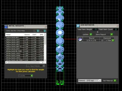 U Shaped Eternity Ring 2 point 7 mm stone size swiss 13 and EU53 3D print model