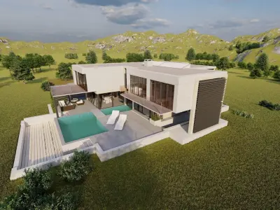 Casa Scene-villa-modern house 3D model