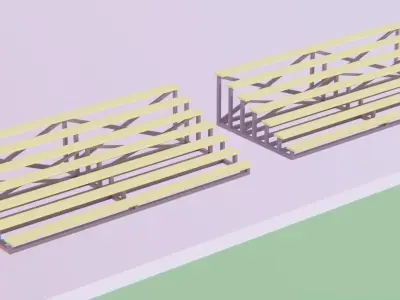Soccer Field - Low Poly Style Free low-poly 3D model