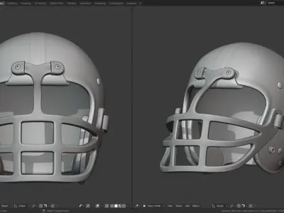1960s Football Plastic Suspension Helmet  3D print model