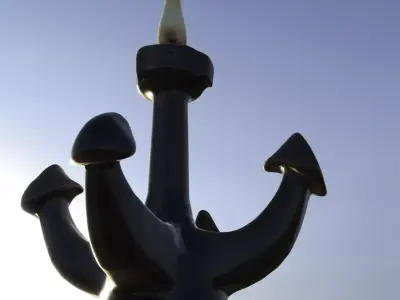 Iron Anchor Candle Stand Low-poly 3D model