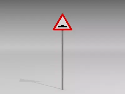 Speed bump sign 3D model