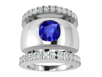 Cushion Cut Band Set 4210 3D print model