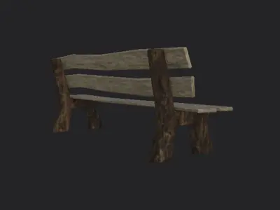 Old Park Bench Free low-poly 3D model