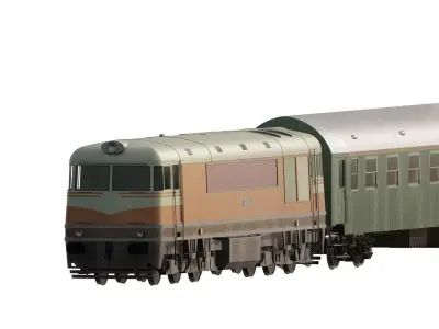 1970s diesel train 3D model