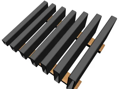 1 4in Wall x2in Rectangle Tube 3D model