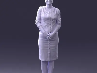 000353 Woman in Beige Dress 3dp 3D print model