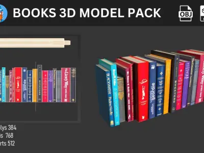 Ultimate Books 3D Model Pack 3D model