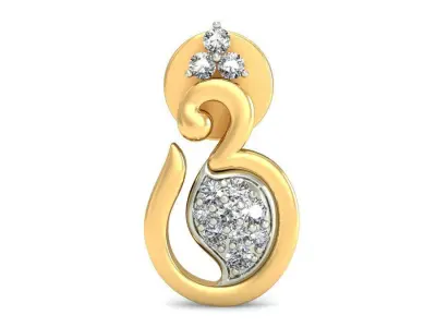 Flower Drop Women Earring 3dm STL OBJ FBX Render Details 3D print model