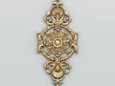 Carved decor central 008 3D model