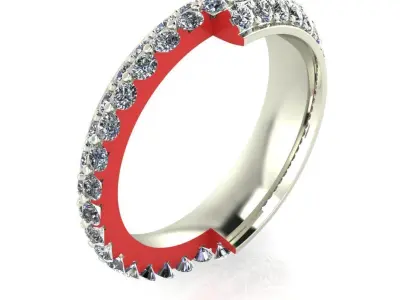 Eternity diamond ring 1i5 mm gems set 3D print model