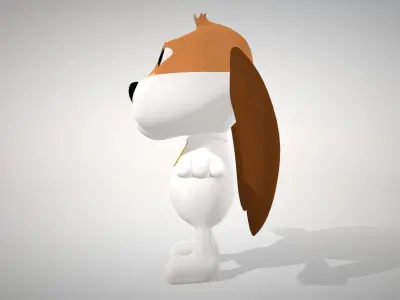 Cartoon dog Low-poly 3D model