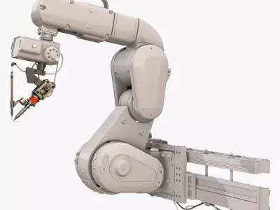 Industrial Robotic Arm with Linear Rail M1 3D model