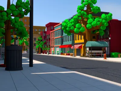 Cartoon Town 3D model