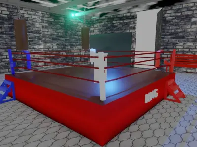 BOXEUR two punching bags hanging on brick wall Low-poly 3D model