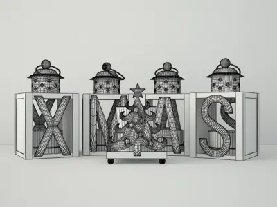 Christmas Lanterns and Tealight by ZARA HOME 3D model