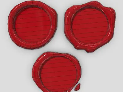 Wax Seal Pack Low-poly 3D model