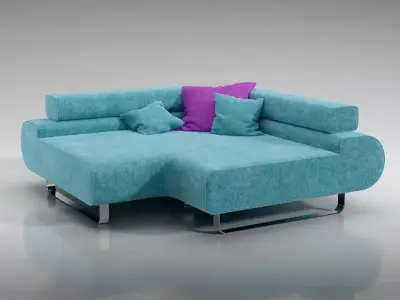 Blue Corner Sofa 3D model