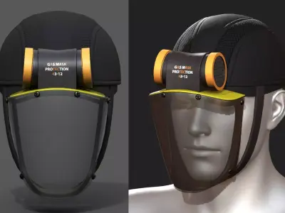 Gas mask helmet 3d model military combat fantasy  Low-poly 3D model