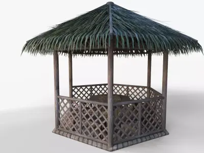 Tiki Hut Low-poly 3D model