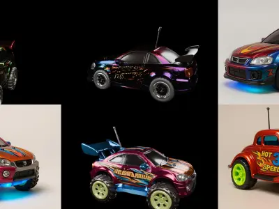 Controled Car bundle 10 pack 100 glb 3D model