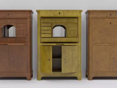 19th century secreter biedermeier style Low-poly 3D model