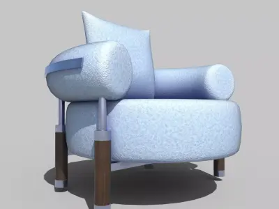 Modern Armchair Low-poly 3D model