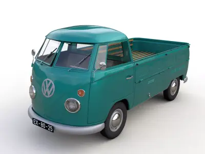 VOLKSWAGEN TRANSPORTER PICKUP SINGLE CAB - 1962 3D model