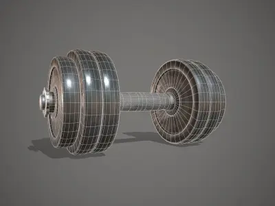 Dumbbell Iron Weight Gym Equipment Low-poly 3D model
