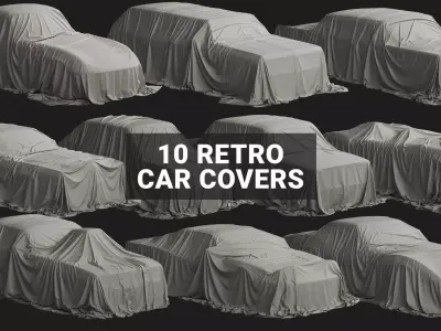 Retro Car Cover Collection 3D model