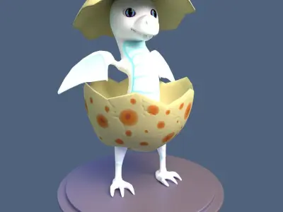 Dragon Baby Hatchlings Low-poly 3D model