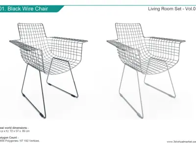 Black Living Room Composition  3D model