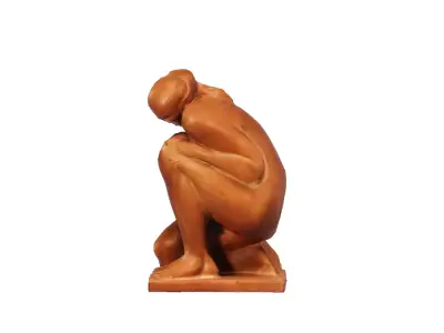 Woman kneeling sculpture 3D model