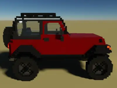 Voxel Jeep Wrangler Low-poly 3D model