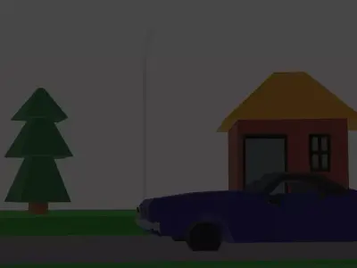 Around the block Low-poly 3D model