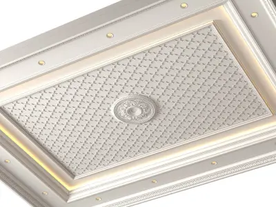 Coffered arabic ceiling with illumination in oriental style  3D model