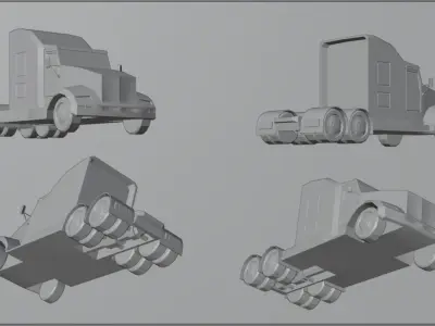 transport pack Low-poly 3D model