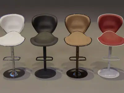 Barstool ARK-8007-WH Low-poly 3D model