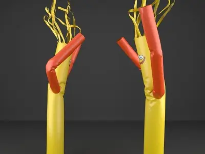 Skydancer balloon stick with face 3D model