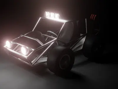 Go kart Car Vechile  Low-poly 3D model