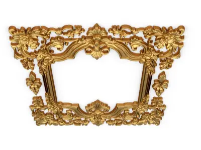 Plaster decorative frame ornament 14 3D model