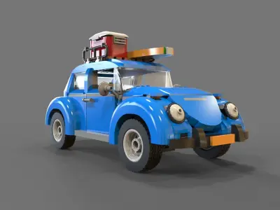 Lego car Volkswagen beetle 3D model