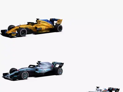 Formula 1 2018 cars Pack 4 Low-poly 3D model