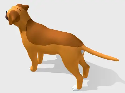 Cartoon Dog - Boxer Low-poly 3D model