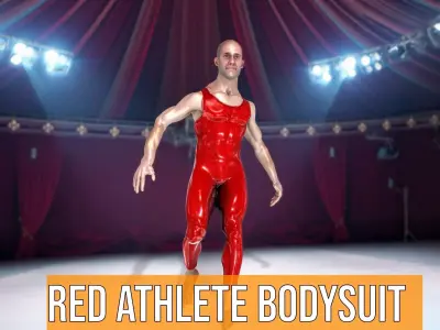 Red Athlete Bodysuit model pack Low-poly 3D model