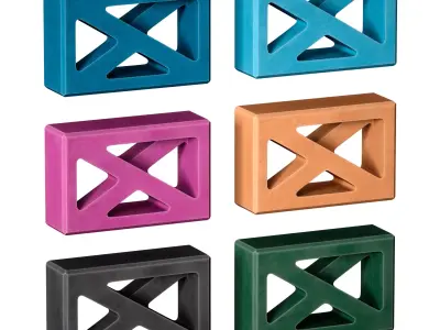 Colorful Yoga Blocks with Cutouts 3D model